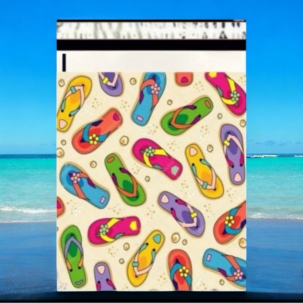 25 10X13 Poly Mailers Flip Flops Beach Shipping Envelopes Bags PRICE IS FIRM - Picture 2 of 5
